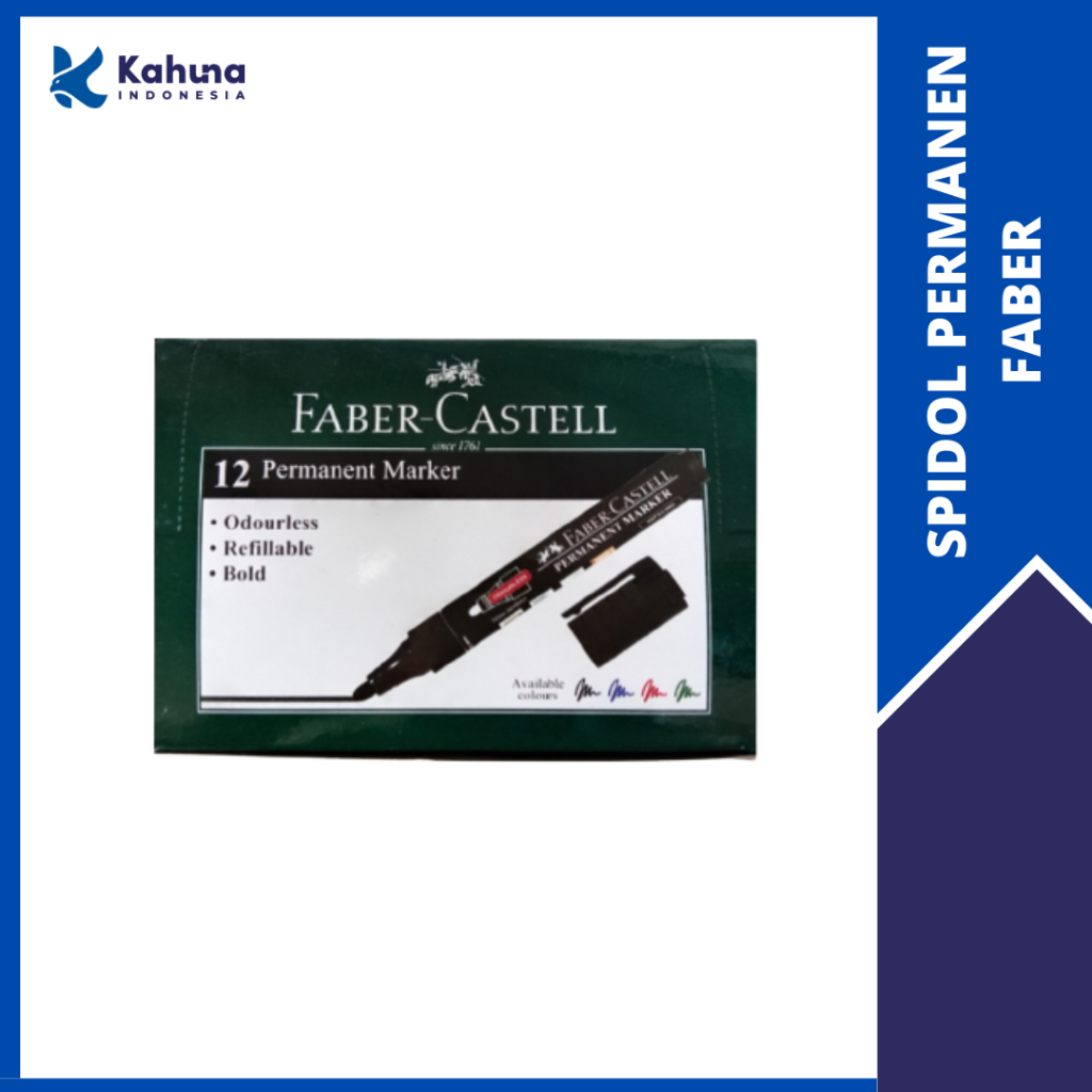 

SPIDOL PERMANEN FABER CASTELL BLACK / BLUE 12PCS (1PACK)