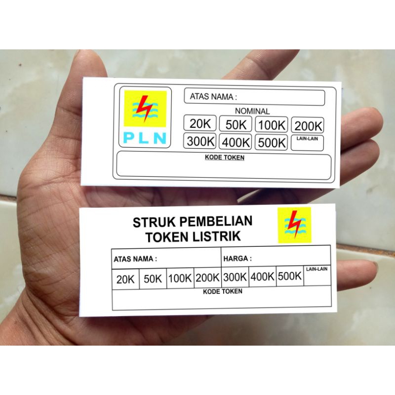

Struk Pembelian Token Listrik (50 Lembar)