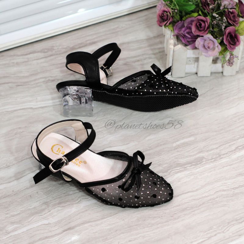 PLANET - KC01 [TERBARU] SANDAL HAK KACA 3CM ANAK PEREMPUAN/SEPATU SELOP SENDAL ANAK TERMURAH