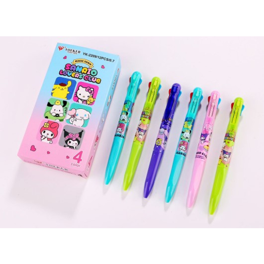 

(12pc) Bolpen / Pulpen/ Pen 4 Warna Kuromi Melody Sanrio Fancy