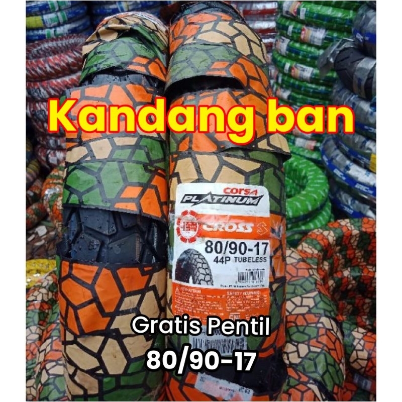 BAN TUBLES CORSA PLATINUM CROSS 80/90 ring 17 BAN BARU, ORIGINAL, FREE PENTIL