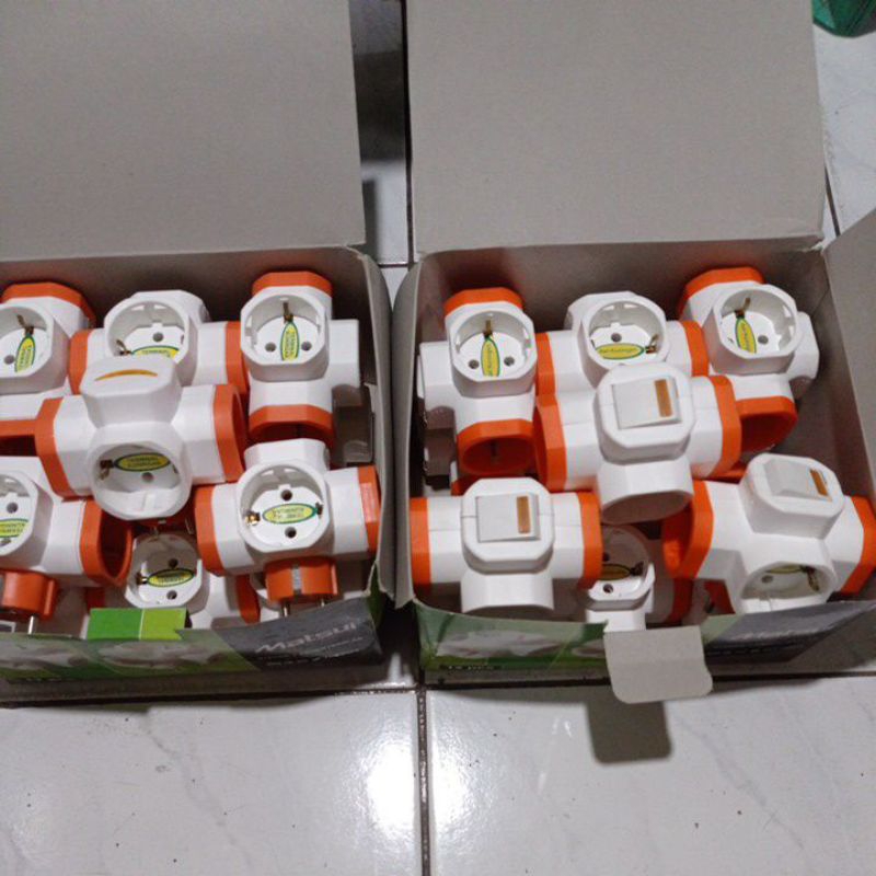 Steker T Arde Warna 3 Colokan 313 Lampu /colokan 313 Saklar on/of Matsui Bagus SNI