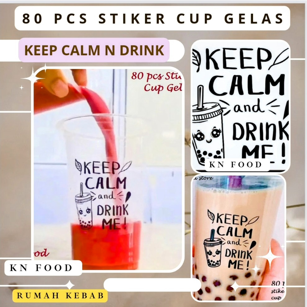 

stiker cup minuman teh, Boba transparan murah/ sticker cup minuman Boba/ Stiker Boba drink kata kata lucu/ Stiker teh jumbo/ Stiker