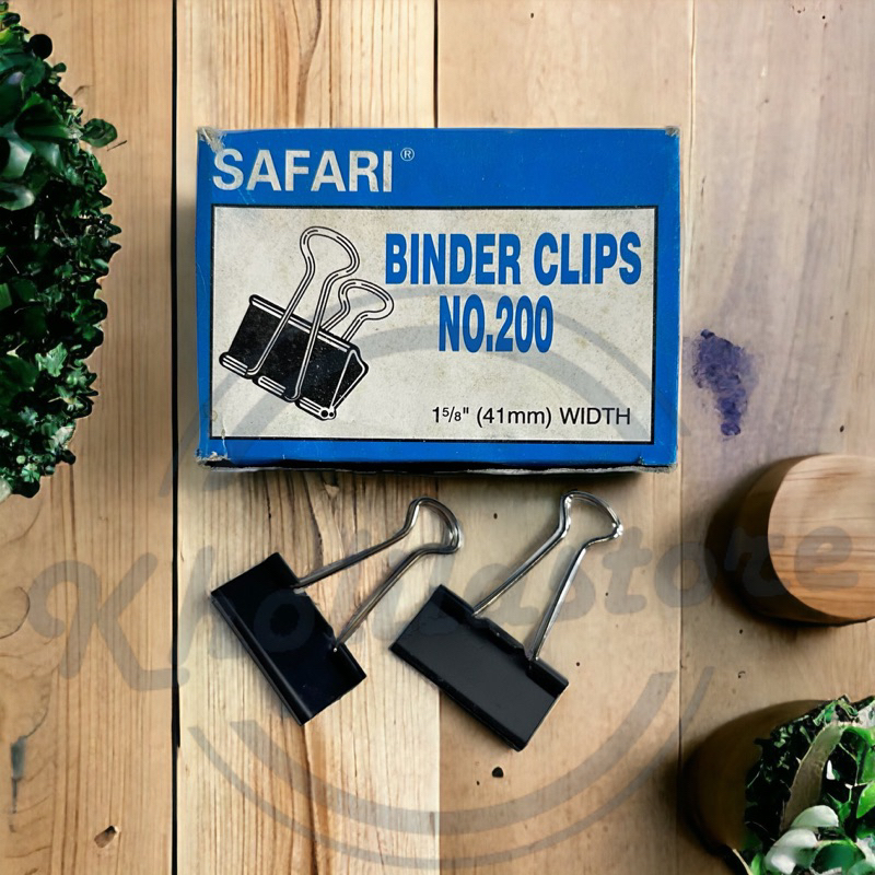 

(12 pcs) Binder Clips 200 / Penjepit Kertas Safari No. 200
