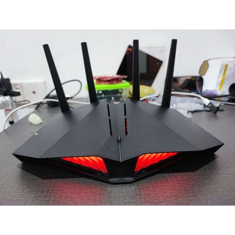 Asus RT-AX82U AX5400 Wifi 6 AiMesh Gaming Wireless Router Dual Band - Bekas Mulus
