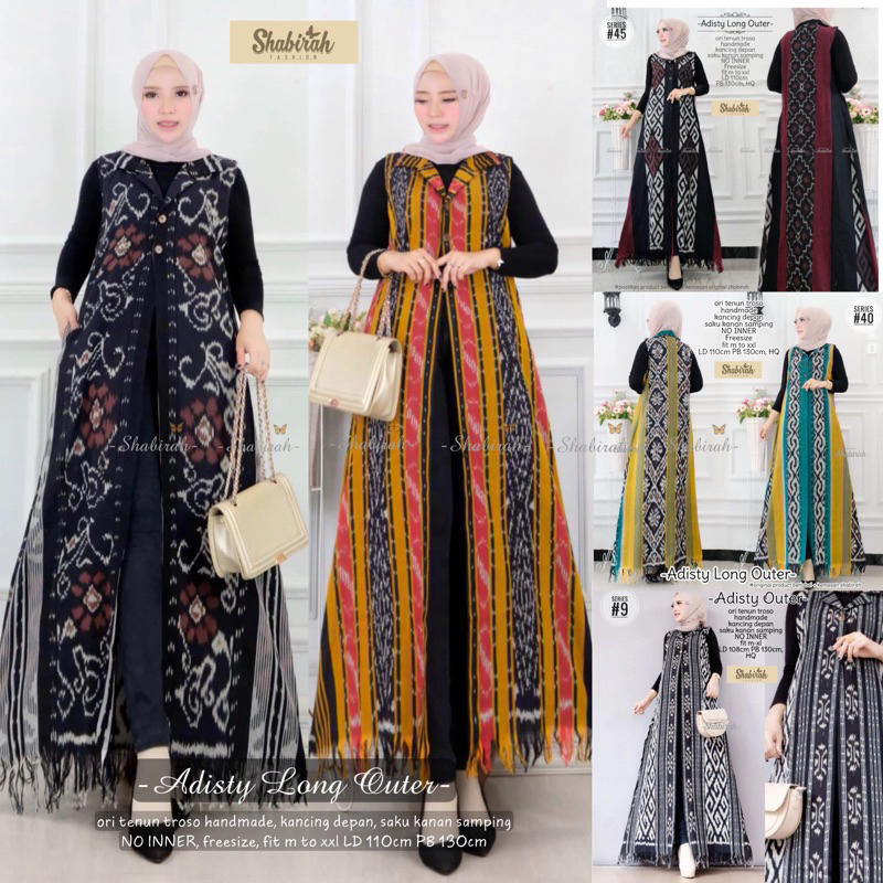 termurah COD-adisty outer tenun troso long cardi batik solo modern / cardigan batik original / tunik