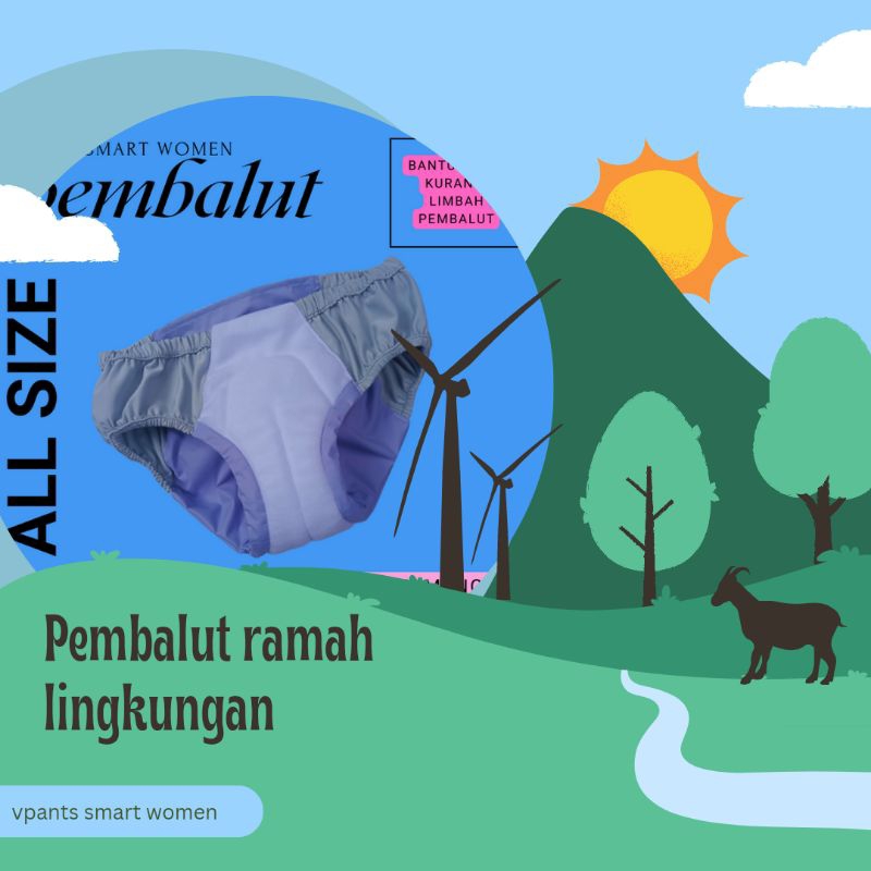 Pembalut kain model celana All Size 1 pcs | Pembalut | Pembalut Kain | Pembalut Cuci Ulang | Pembalu
