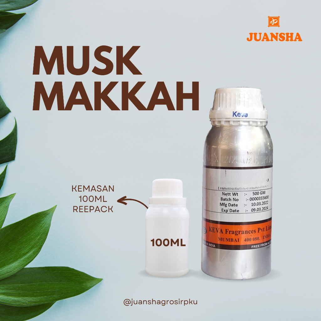 BIBIT PARFUM MURNI || MUSK MAKKAH || KEVA ||repack|| MAKKAH || PARFUME