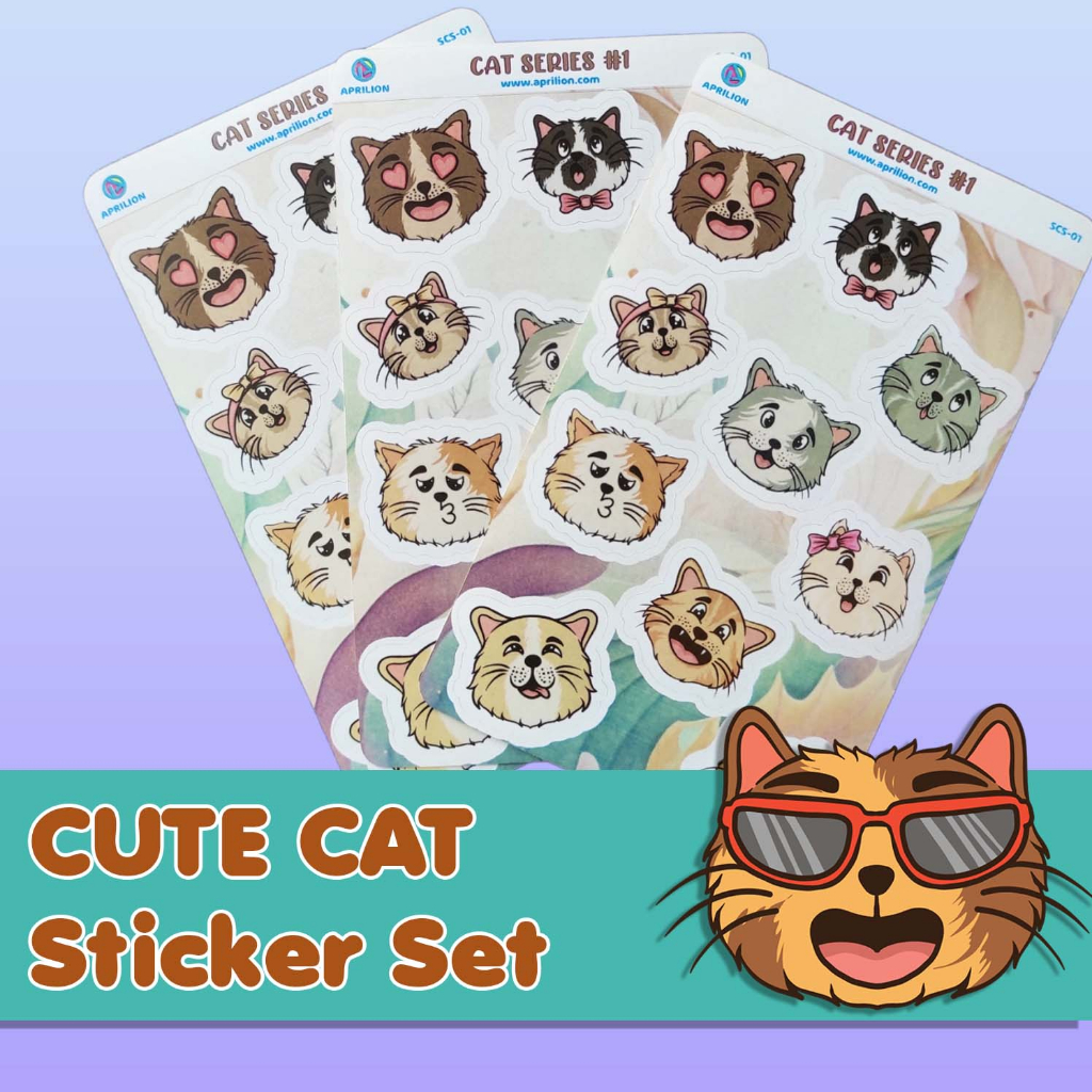 

Seri Cute Cat Sticker Set Kucing untuk Laptop Diary Jurnal Planner