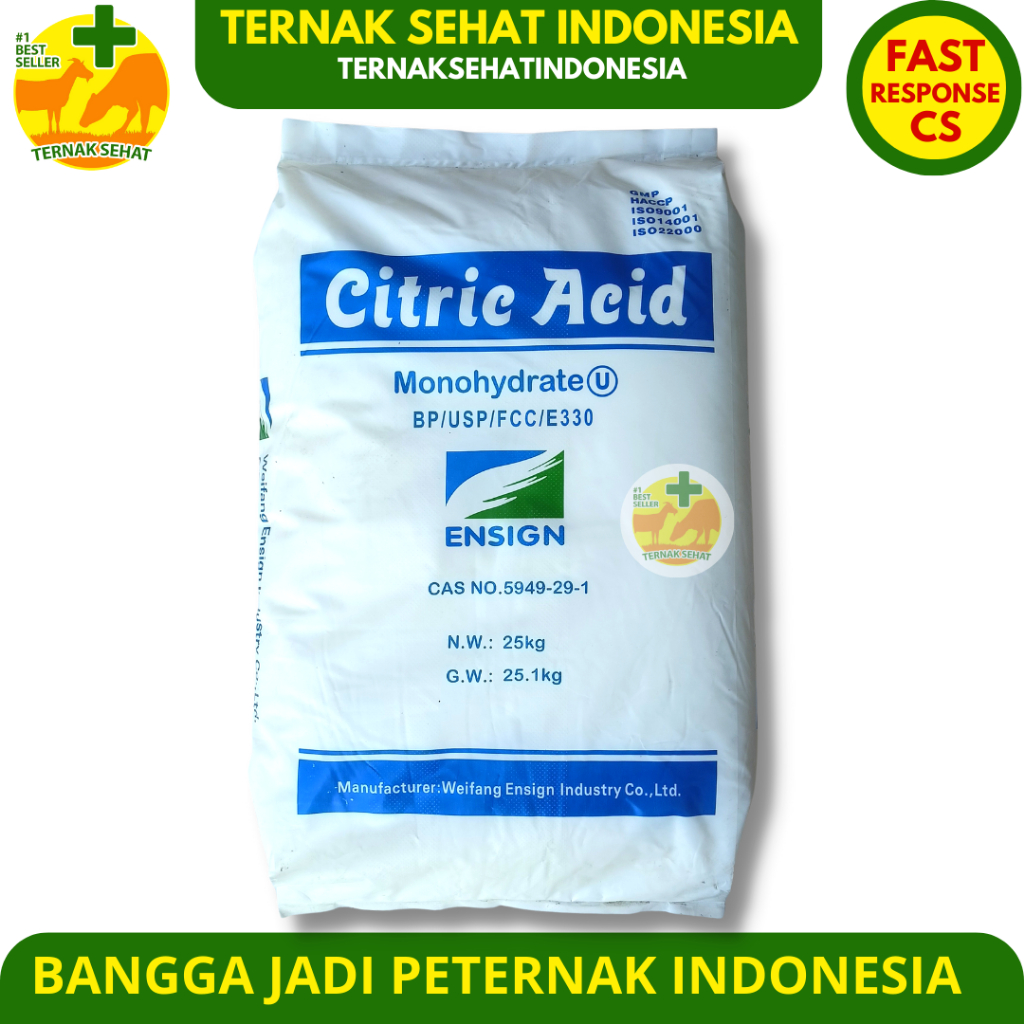 

CITRIC ACID 1 SAK 25 KG - FOOD GRADE - Sitrun - Citrun - Sitrat - Sitrun Makanan - Asam Sitrat - Citric Acid Monohydrate
