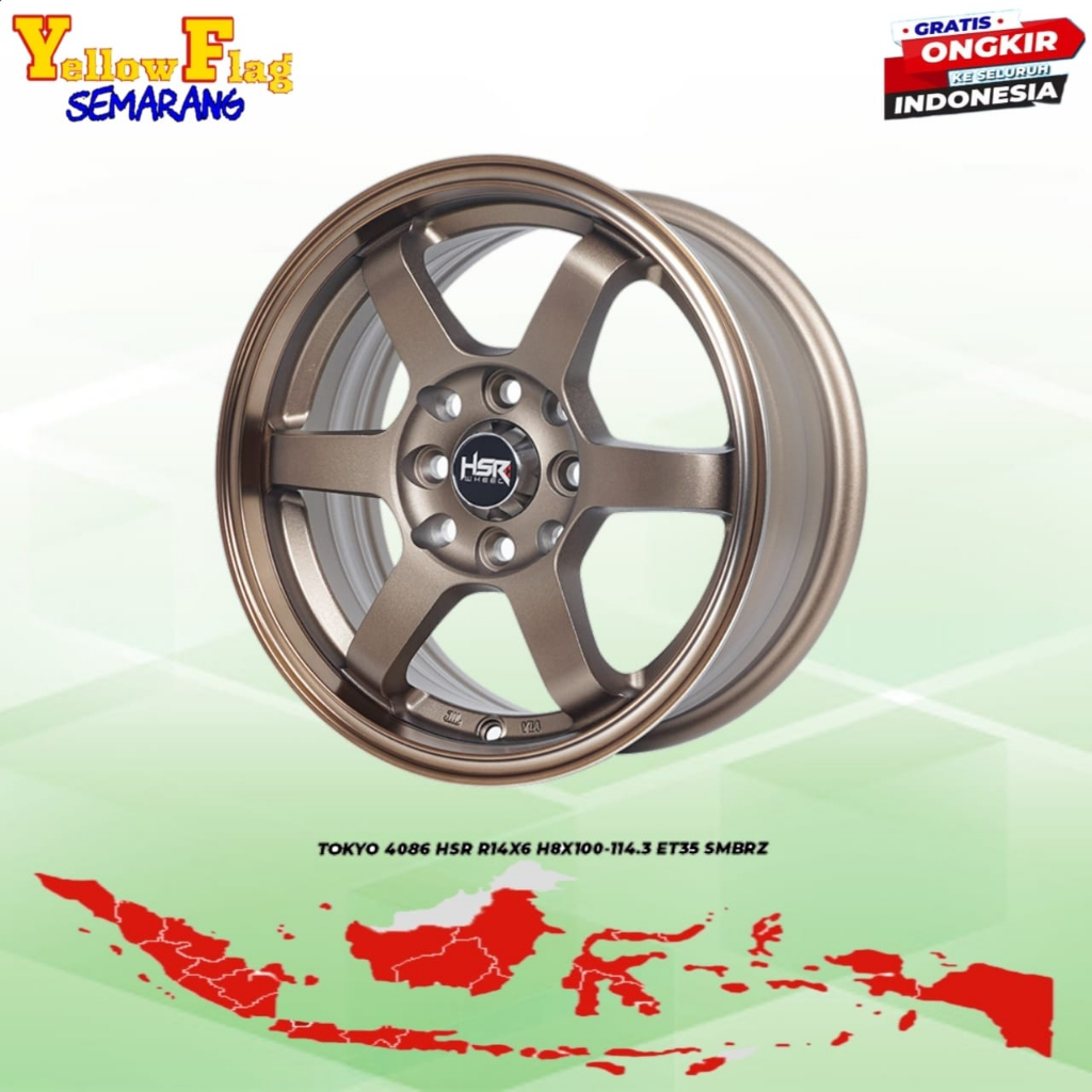Velg Mobil Xenia Calya Sigra Agya WagonR R14 Tipe Hsr Tokyo Warna Bronze