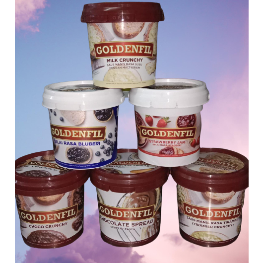 

Goldenfil coklat crunchy /selai roti/Topping roti/olesan roti
