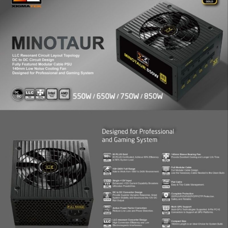 PSU XIGMATEK MINOTAUR 650w 80 PLUS GOLD