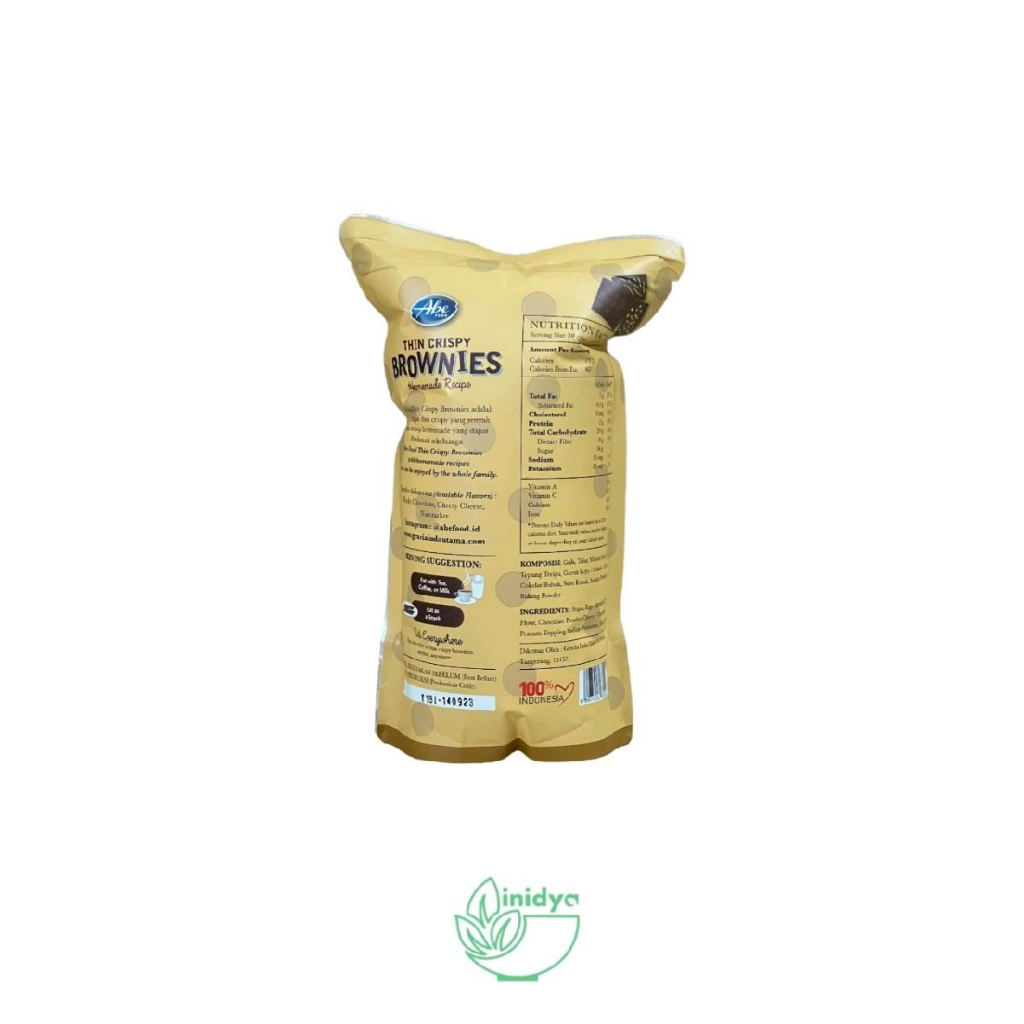 KJU ABE FOOD - Thin Crispy Brownies 60g Cemilan Anak Kripik Brownies Tipis Kering Rasa Cokelat