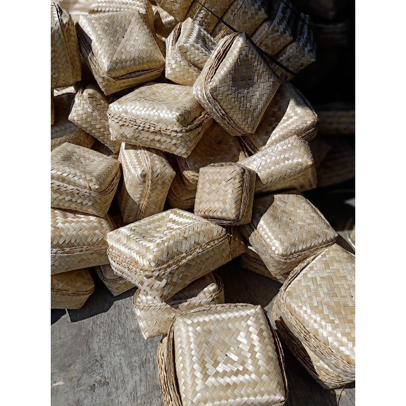 Grosir 20 Pasang / 1 Kodi 20X20 40Pcs Besek Bambu Bakul Bambu Besek Makanan Besek Souvernir Hampers