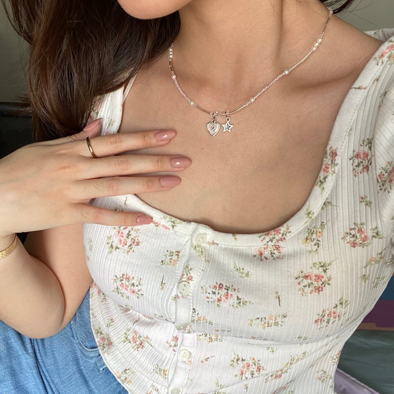 LUNA INITIAL NECKLACE || jual kalung custom huruf inisial abjad customize necklace letter kpop gelan