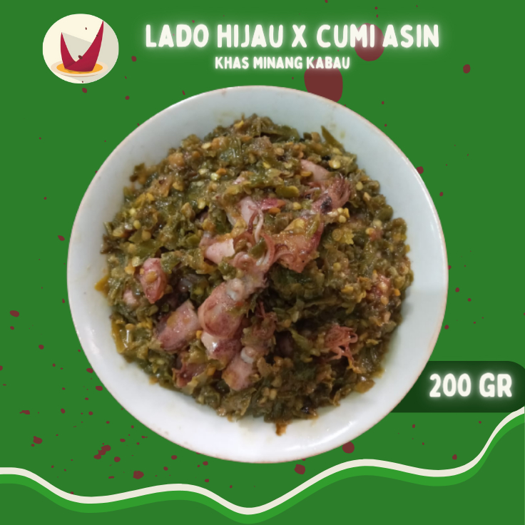 

sambal hijau cumi asin / sambel ijo cumi asin 200 gr khas minangkabau