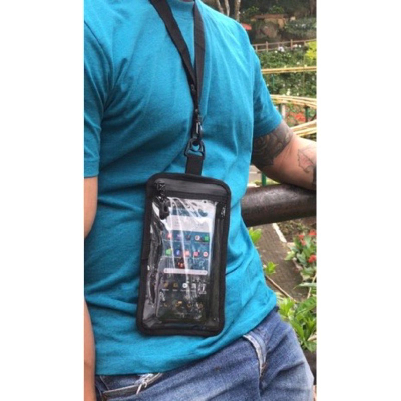 Sako Gantung Leher - Dompet Hp Pvs (MIKA) Hanging Wallet Bahan Bimo Waterproff premium