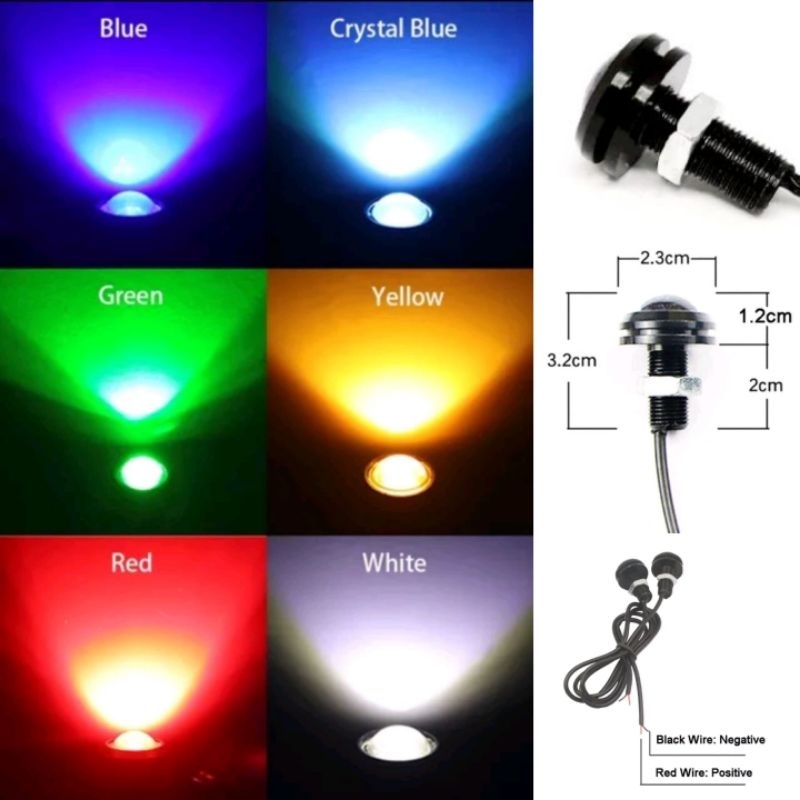 PROMO TERBARU LAMPU DRL LED EAGLE EYE (MATA ELANG) SEIN SEN RETING MINI PROJI WARNA KUNING PLASMA
