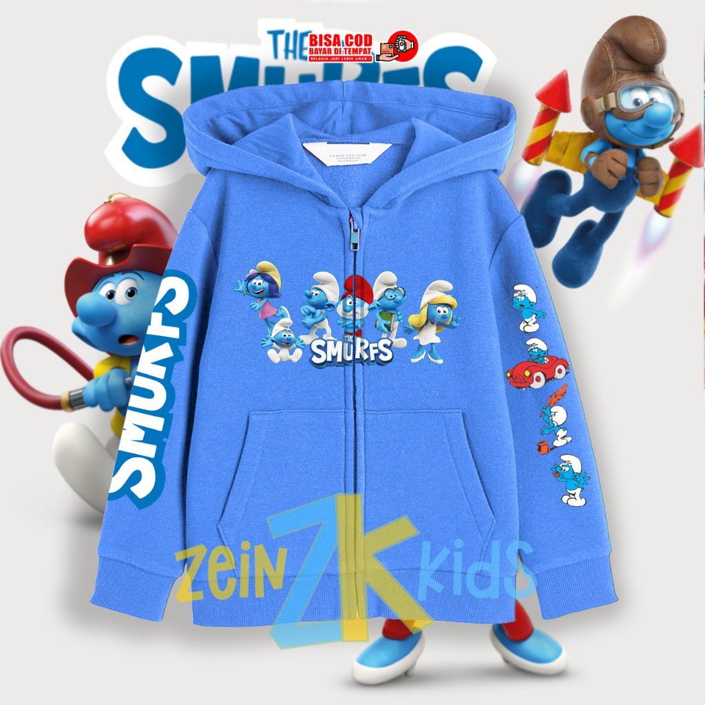 Hoodie anak Sweater Anak The Smurfs / Jaket The Smurfs Anak