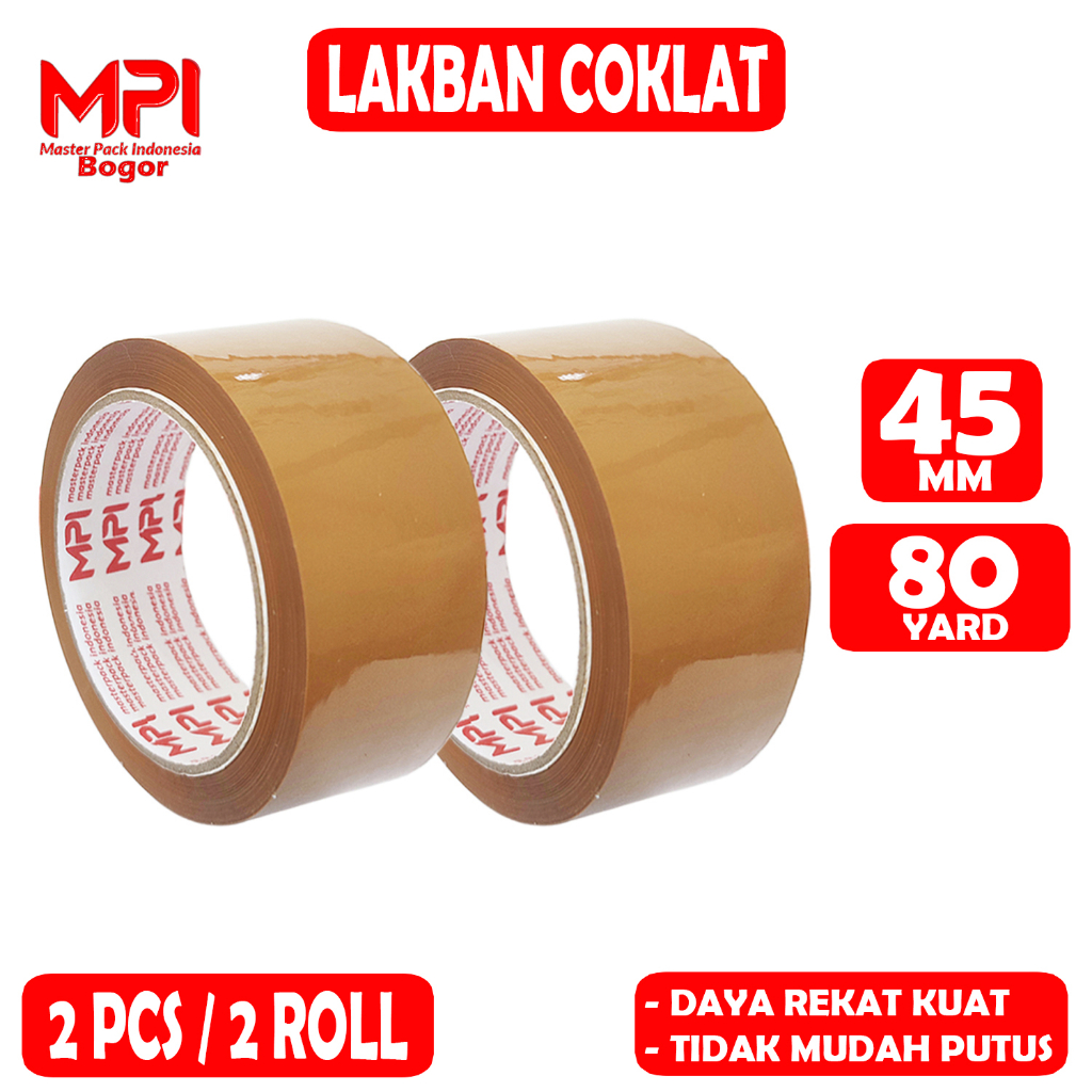 

2 PCS - Lakban Coklat MPI 45 mm x 80 yard / Lakban Packing - Master Pack Indonesia