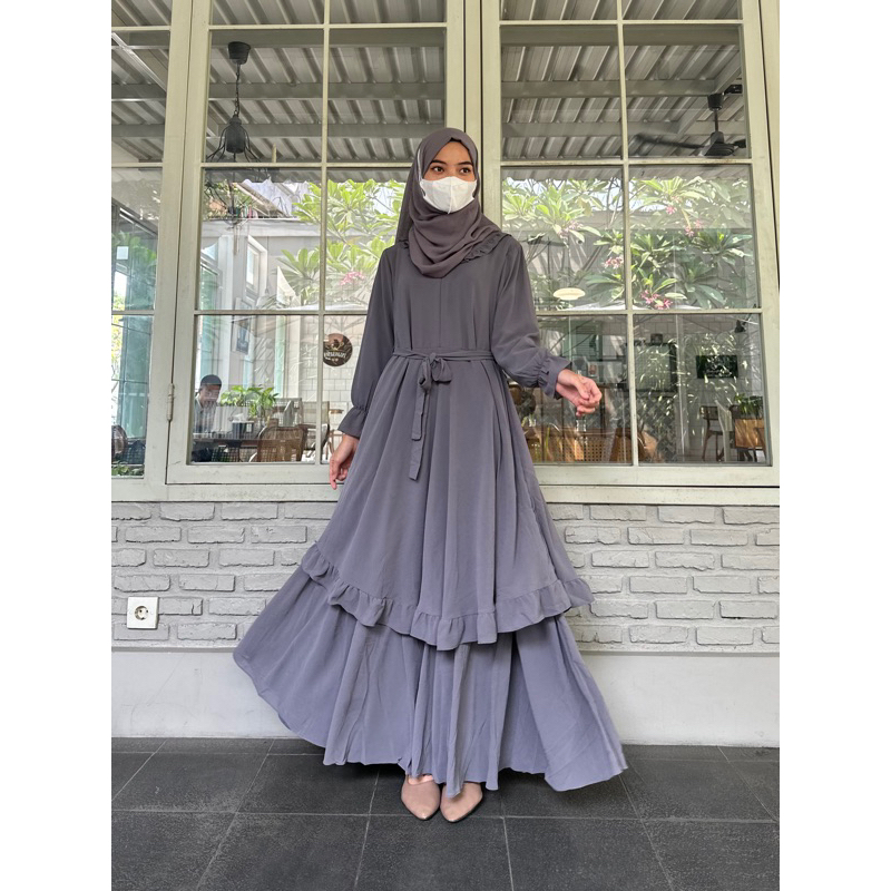 NAUMA DRESS // gamis malaysia // gamis 2tingkat // gamis ceruty baby doll