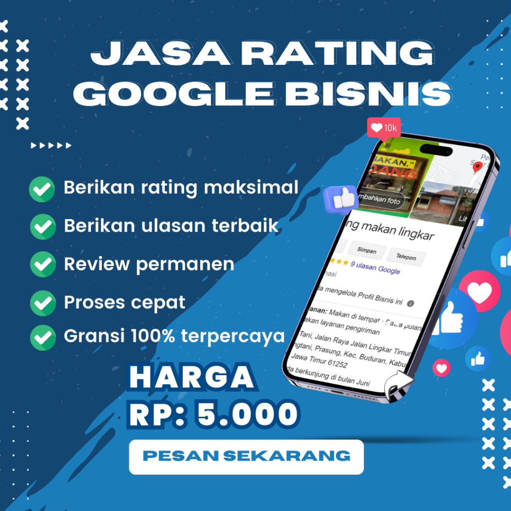 Jual Jasa Ulasan Gmaps / Bintang / Review / Gmaps Bergaransi Murah