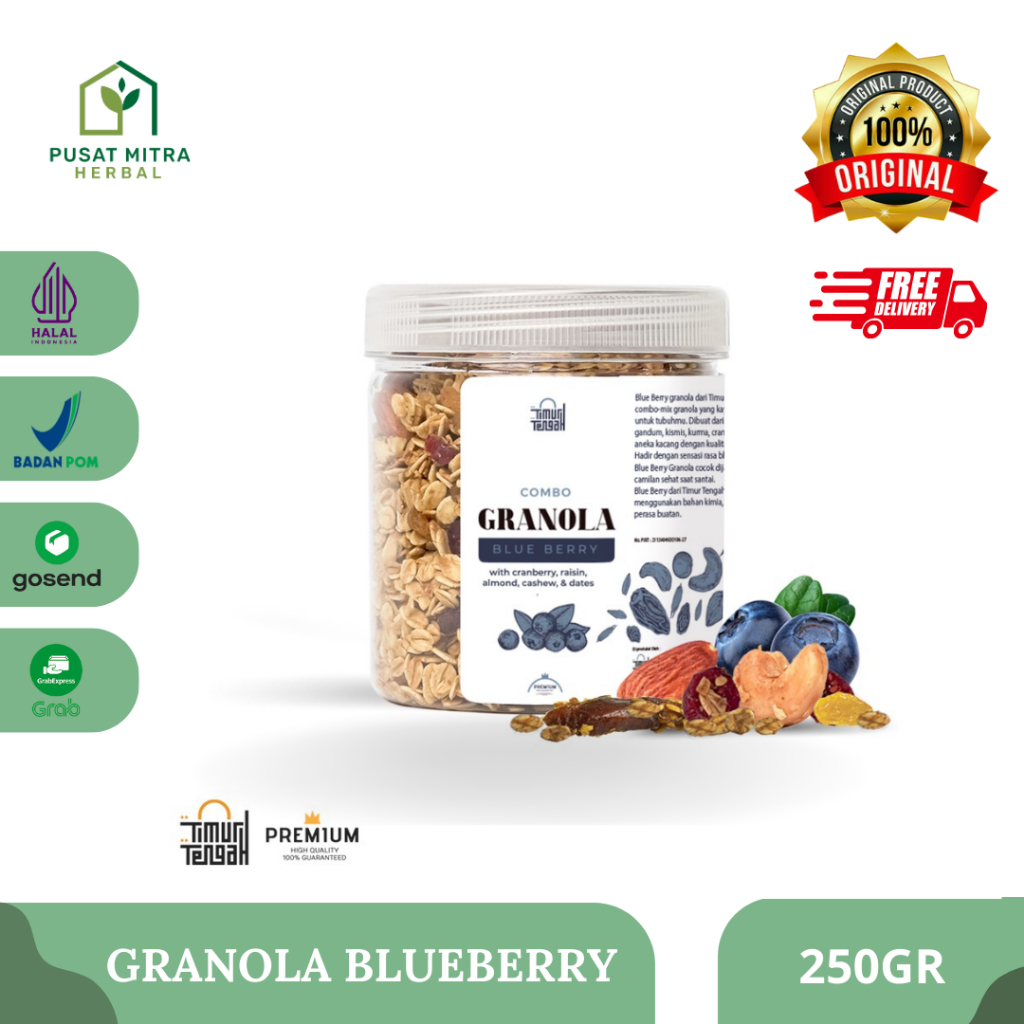 

TIMUR TENGAH GRANOLA - Combo Granola Honey & Blueberry 250gram