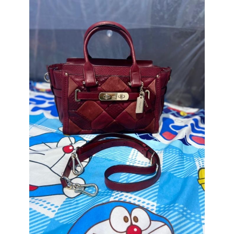 Coach Swagger Patchwork red leather