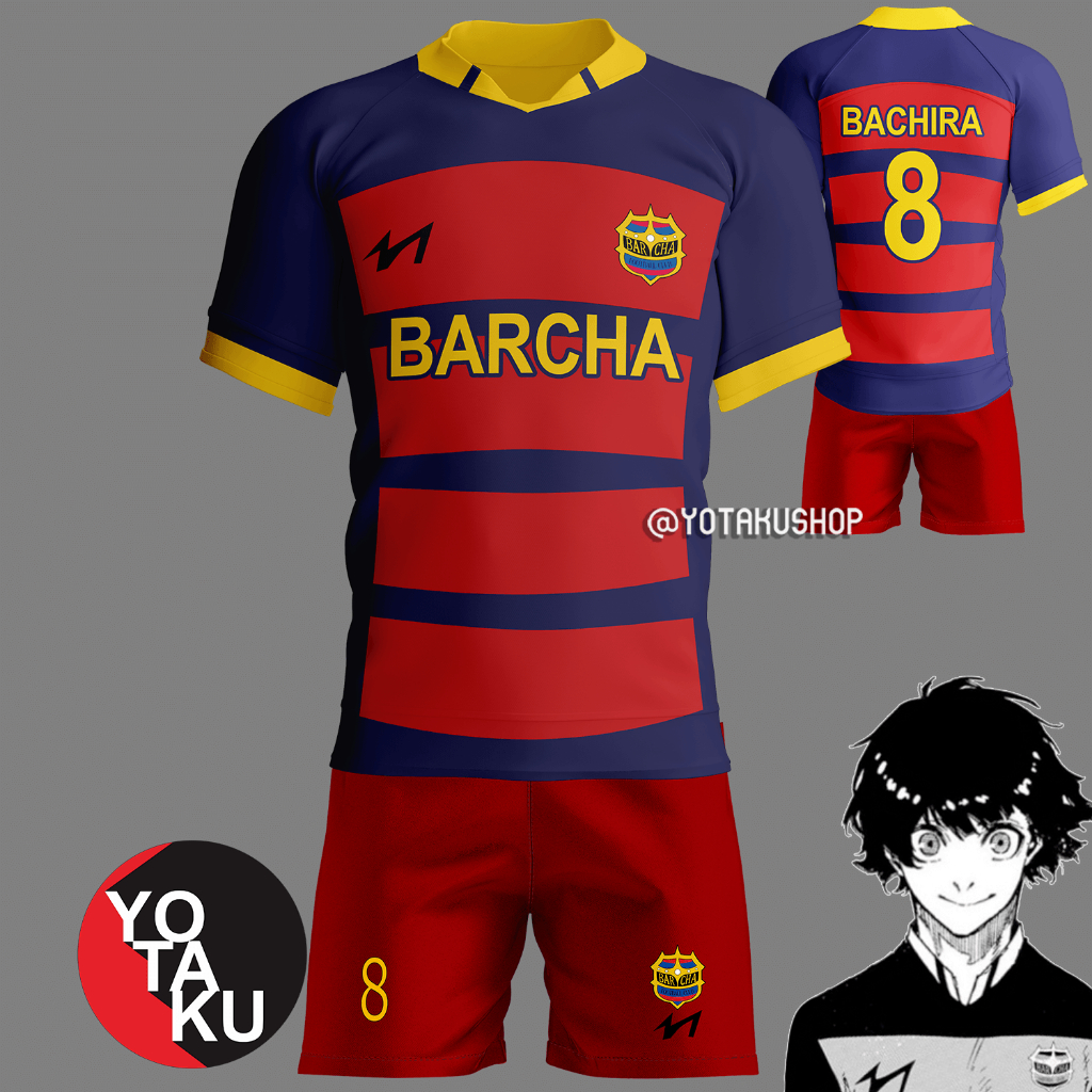 Jersey Anime Cosplay Blue Lock FC BARCHA Meguru Bachira Full Set YOTAKUSHOP