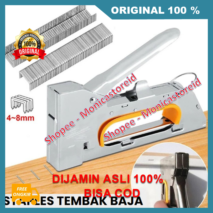 Staples Tembak Baja Stapler Tembak Guntacker Kayu Jok Kulit Motor Kuat 100% ORIGINAL