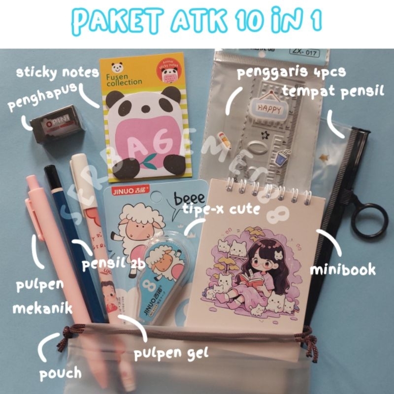 

PAKET ALAT TULIS 10IN1 / STATIONERY SET FANCY / ALAT TULIS SET