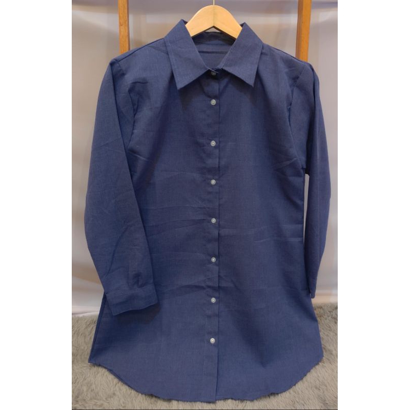 Tunik Kemeja Wanita Supernova Polos Lengan Panjang