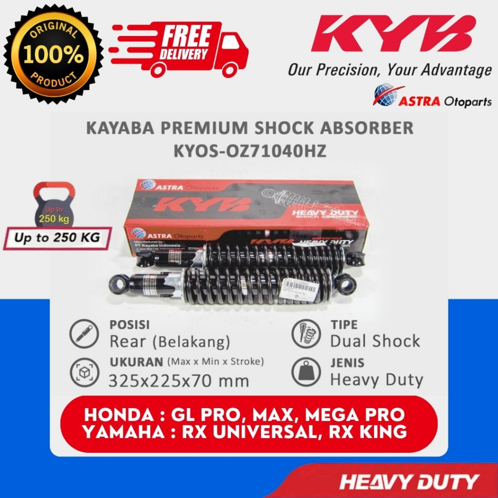 SHOCKBREAKER KAYABA KYOS-OZ71040HZ UNTUK MOTOR YAMAHA RX (UNIVERSAL) / SOKBREKER / SHOCK BREAKER BEL