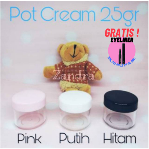 Pot cream 25gr wadah jar travel kosmetik kosong 20gr 25gr 25gram 25 g gr gram PS