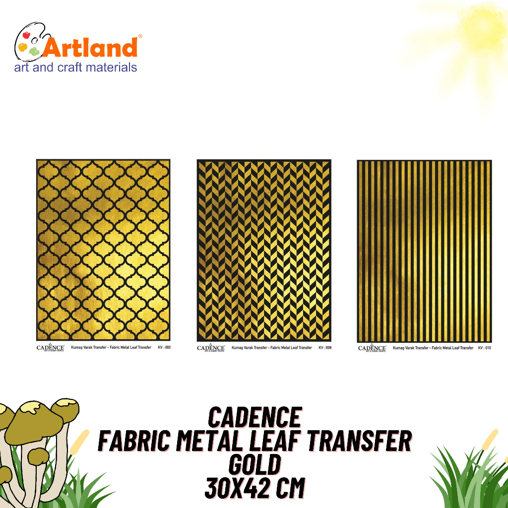 

Cadence Fabric Metal Leaf Transfer | Gold