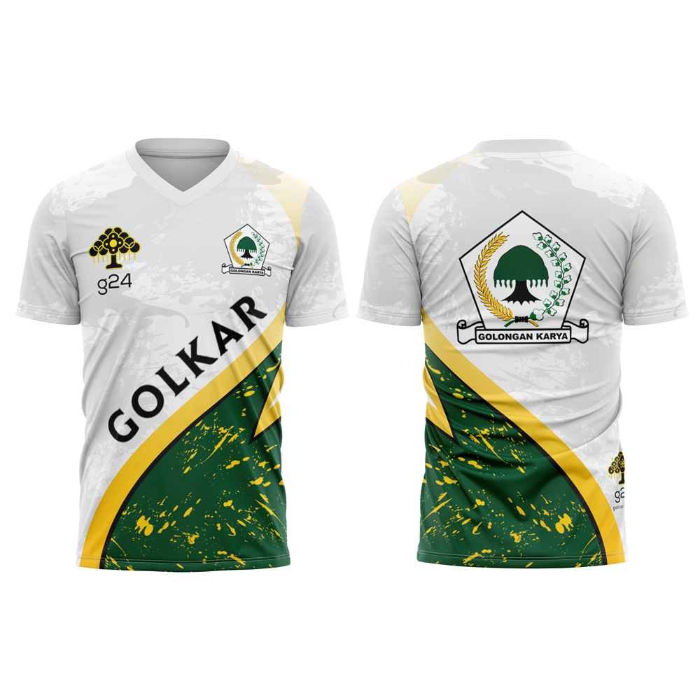 Baju Kaos Jersey Thsirt Pria Full print PARTAI GOLKAR Pemilu 2024 | Vneck - Oneck - Polo Zipper - Sh