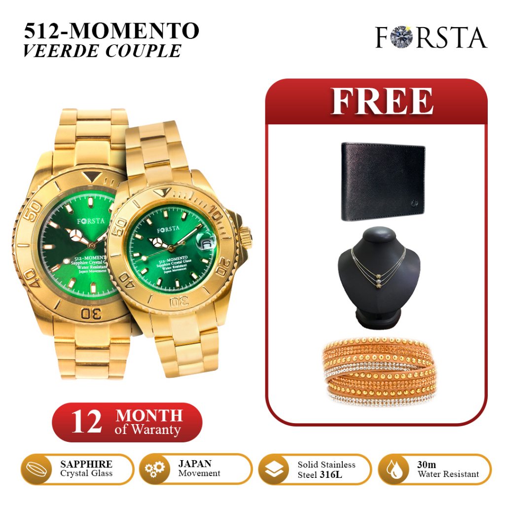 Jam Tangan Kesehatan Forsta 512 Momento Veerde Couple