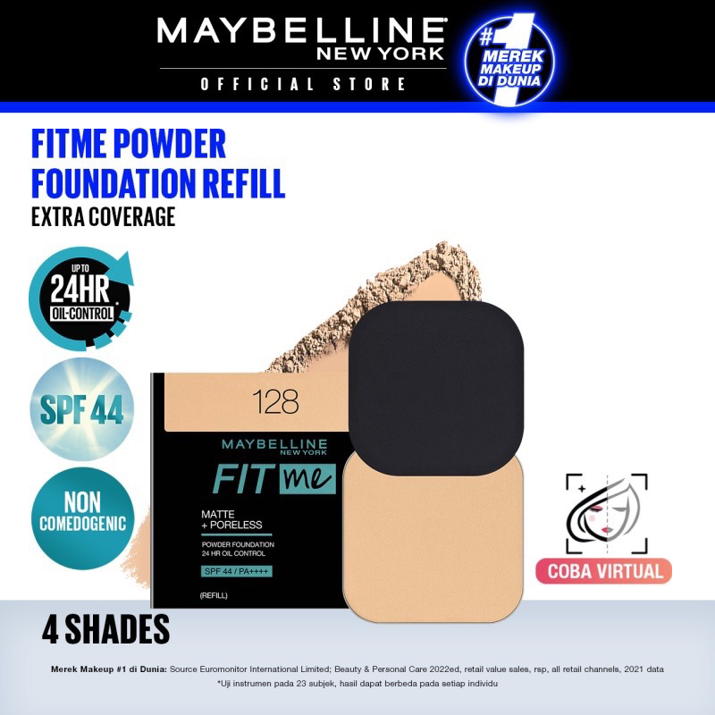 Maybelline [REFILL] Fit Me 24HR Oil Control Powder Foundation 9gr TWC - Makeup Bedak Two Way Cake TW