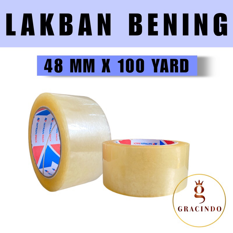 

LAKBAN BENING 1 ROLL 90 METER / TAPE ISOLASI PREMIUM TEBAL SELOTIP BENING 1 INCH 48MM X 100 YARD