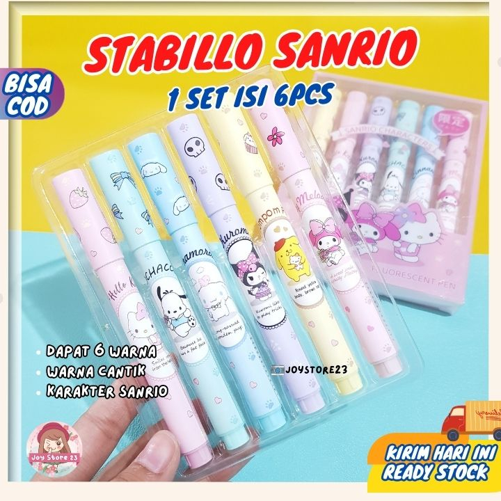 

STABILO SANRIO ISI 6PCS HIGHLIGHTER SET KUROMI MYMELODY KITTY