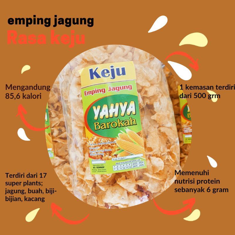 

camilan emping jagung rasa keju