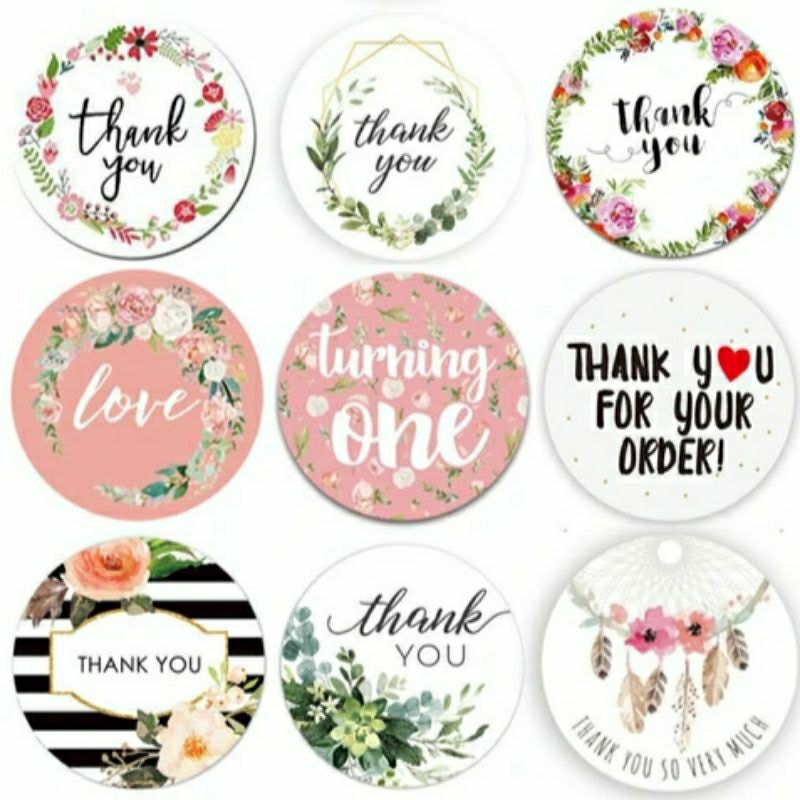 

(100 pcs) Sticker Thank You /stiker terima kasih part 2