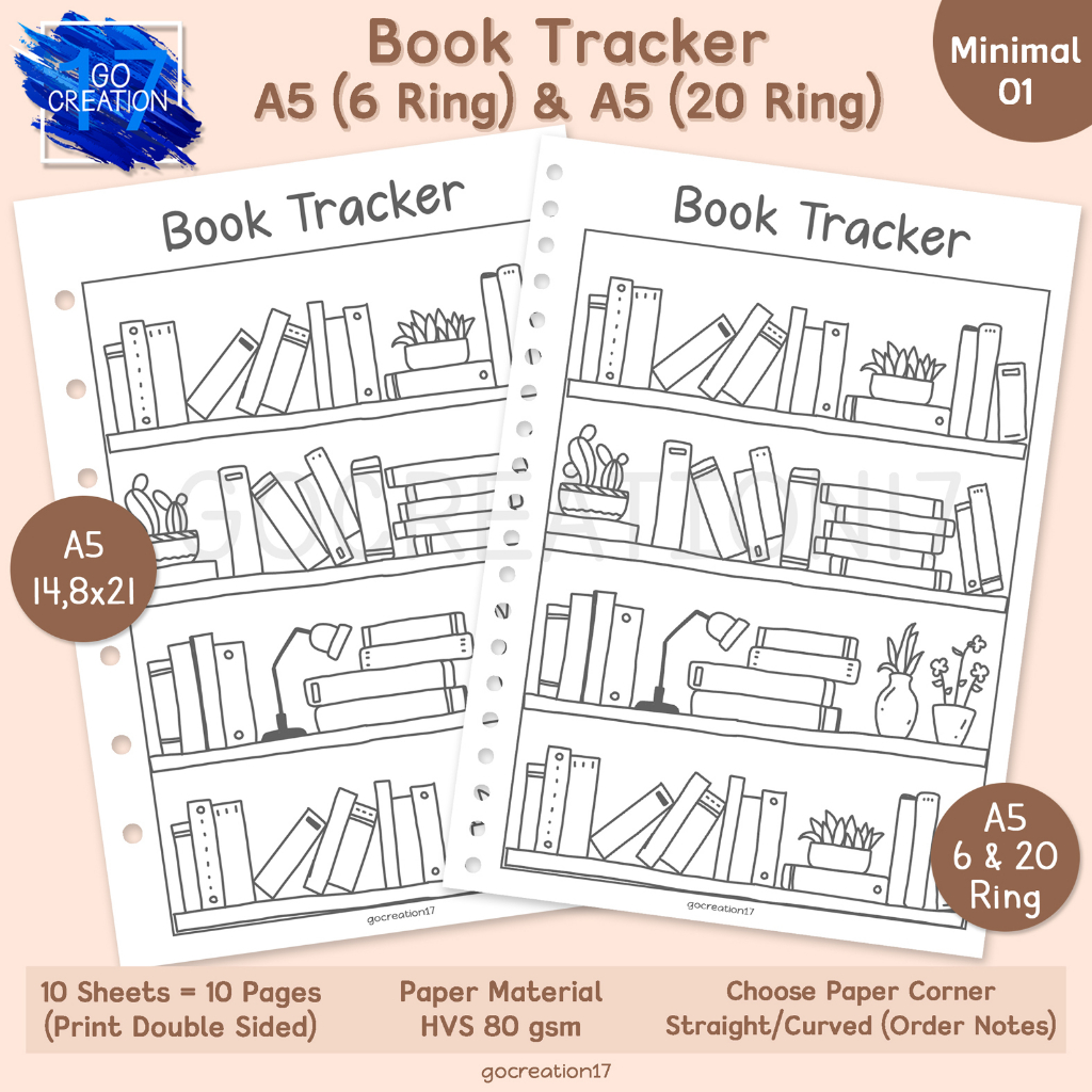 

Buku Planner Kertas Isi Binder Book Tracker Simple Minimalis A5