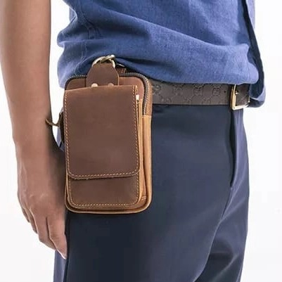 Tas Pinggang Pria Kulit Asli - Dompet Hp Pinggang Pria Asli Kulit