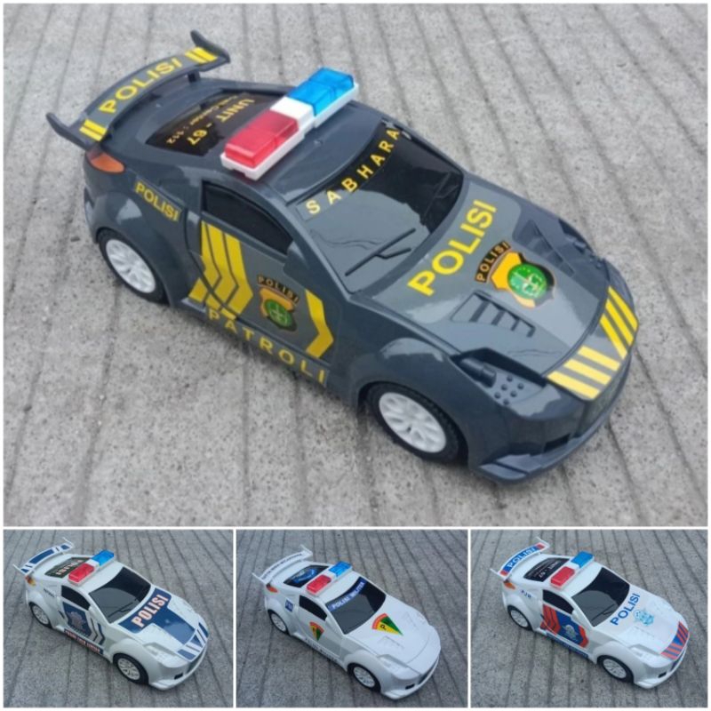 Mainan Mobil Polisi Murah - Miniatur Mobil Mobilan Plastik Edukasi