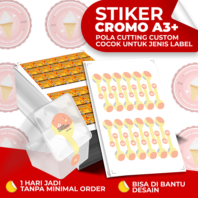 

Cetak Stiker Cromo A3+ Label Makanan / Print Cutting Stiker Chromo A3+ Label Makanan / Print Stiker Label Termasuk kiss cut (cut sesuai pola)