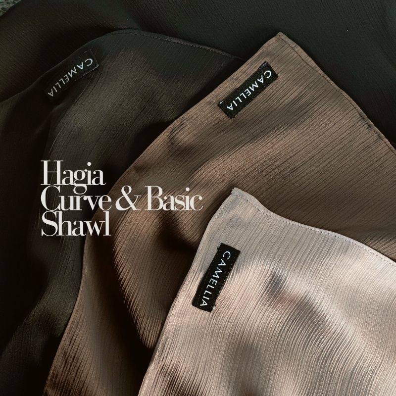 Hagia Curve & Basic Shawl - Crinkle Silk Pashmina Oval Basic 200x75