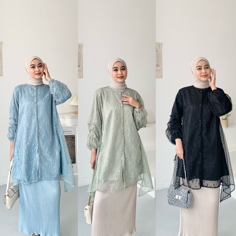 Dezhaf - Irene Outer Brukat (HANYA OUTER) / Outer Tunik Brukat by DEZHAF