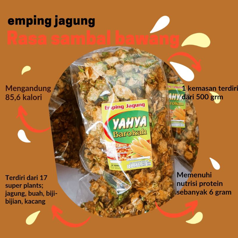 

Camilan emping jagung sambal bawang